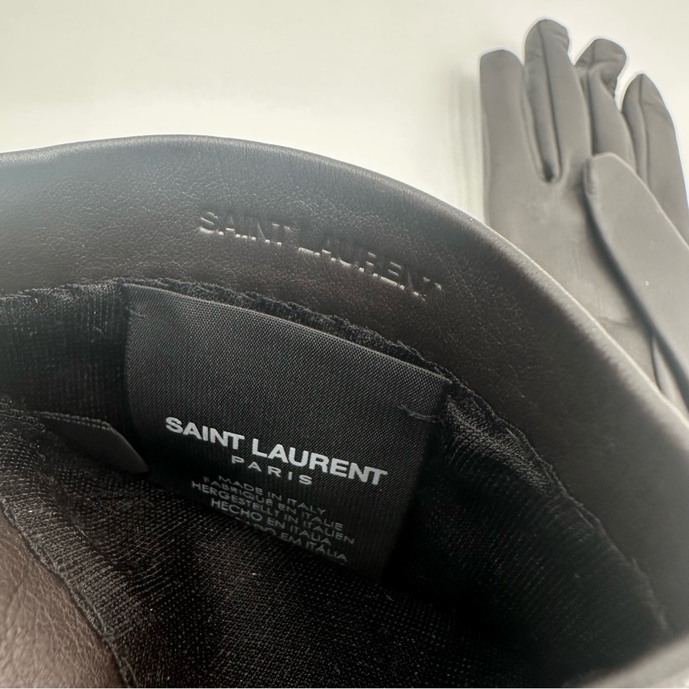 Saint Laurent Leather Long Gloves - Picture 5 of 8